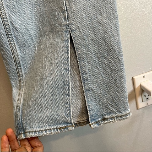 AF Curve Love Ultra High Rise 90s Straight Jeans Plus Size 37/24R Split Hem W47 - Picture 6 of 16